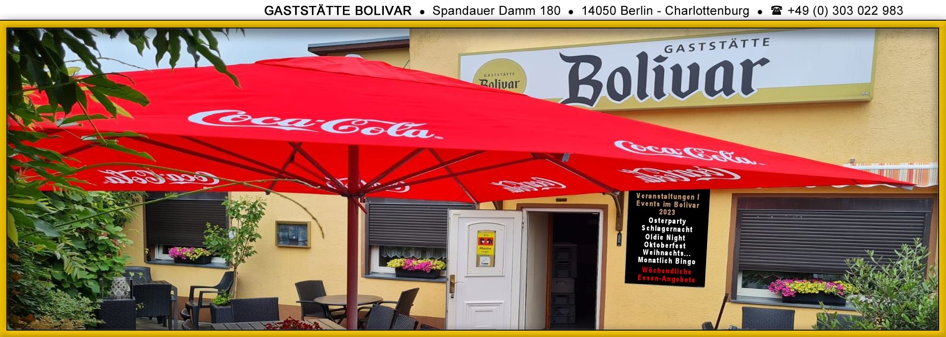Gaststätte, Lokal, Kneipe mit dem schönsten Biergarten, Berlin, Charlottenburg, Westend, Bolivar