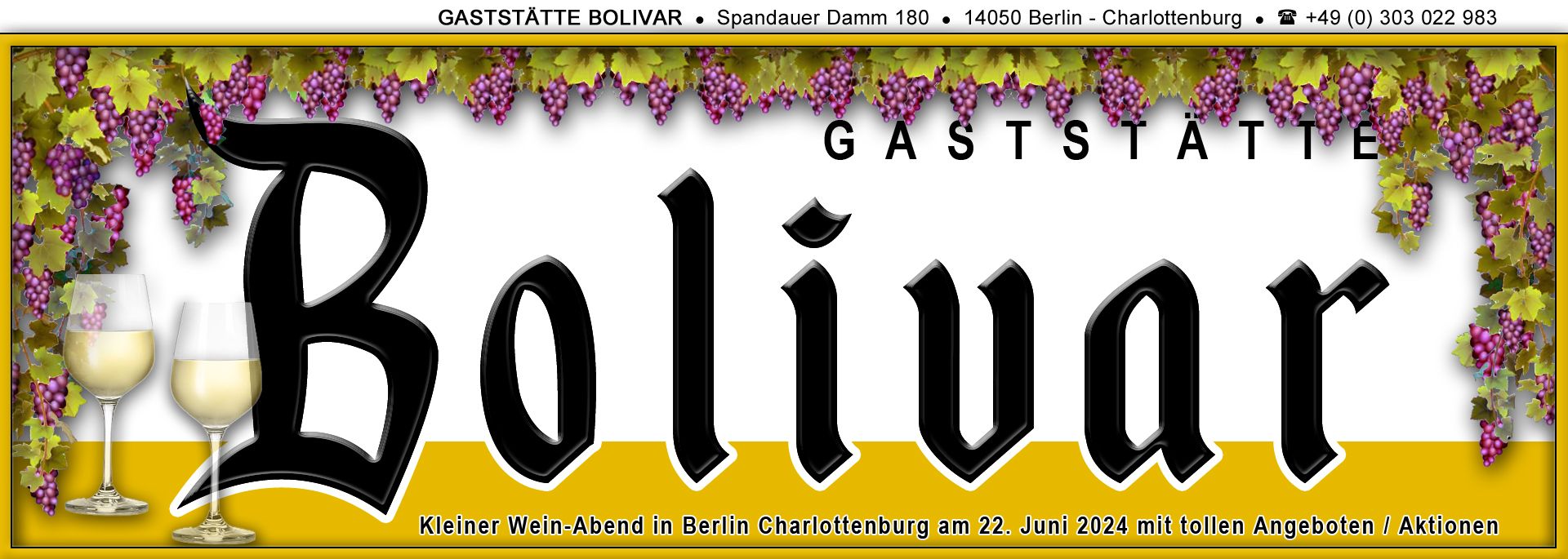 Im Bolivar, in Berlin Charlottenburg ist Wein-Abend am 22. Juni 2024 mit tollen Angeboten / Aktionen