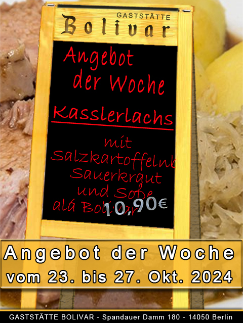 Angebot der Woche vom 22 bis 27 Oktober 2024 - Berliner Kasslerlachs