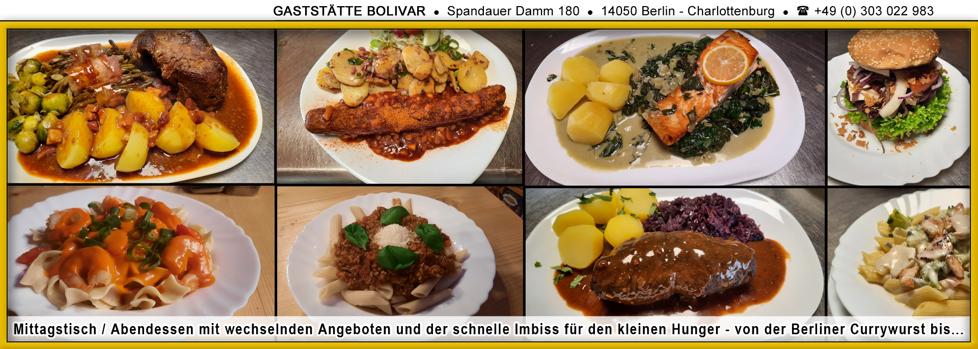 Was unsere Küche für jung und alt, Paaren und Single an traditionellen, deutschen und internationalen Speisen zu bieten hat - Das Bolivar in Berlin Charlottenburg, im Kiez vom Westend macht VIELES möglich!