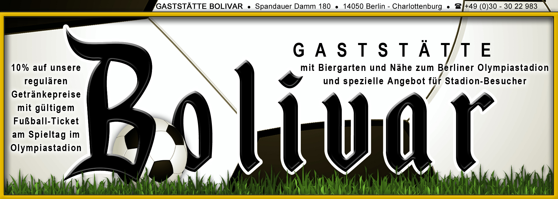 10 Prozent auf Getränke bei Heimspielen in Berlin mit Ticket - Berliner Olympiastadion - Fußball - Treffpunkt - Biergarten - Gartenlokal - Kneipe - Lokal - Essen - Trinken - Bier - Ticket - Heimmannschaft - Gastmannschaft - Parkplätze - wohin in Berlin