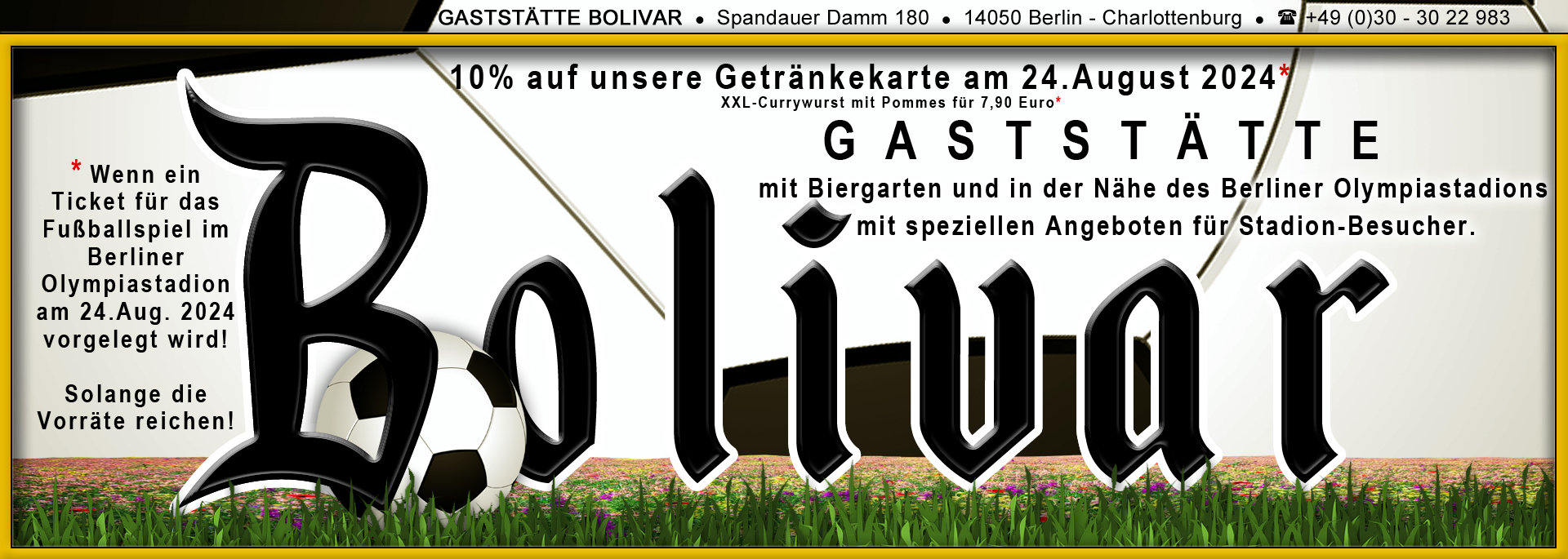 Samstag 2 November 2024 - Berliner Olympiastadion - Heimspiel Hertha - Fußball - Familie - Gastmannschaft - Ticket - Fan - Treffpunkt - Berliner Currywurst - Pommes - Bier - Bierpreise - Biergarten - Lokal - Restaurant - Imbiss - Gaststätte - Biergarten