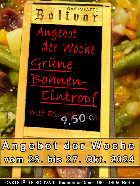 Angebot der Woche vom 22 bis 27 Oktober 2024 - Grüne Bohnen-Eintopf