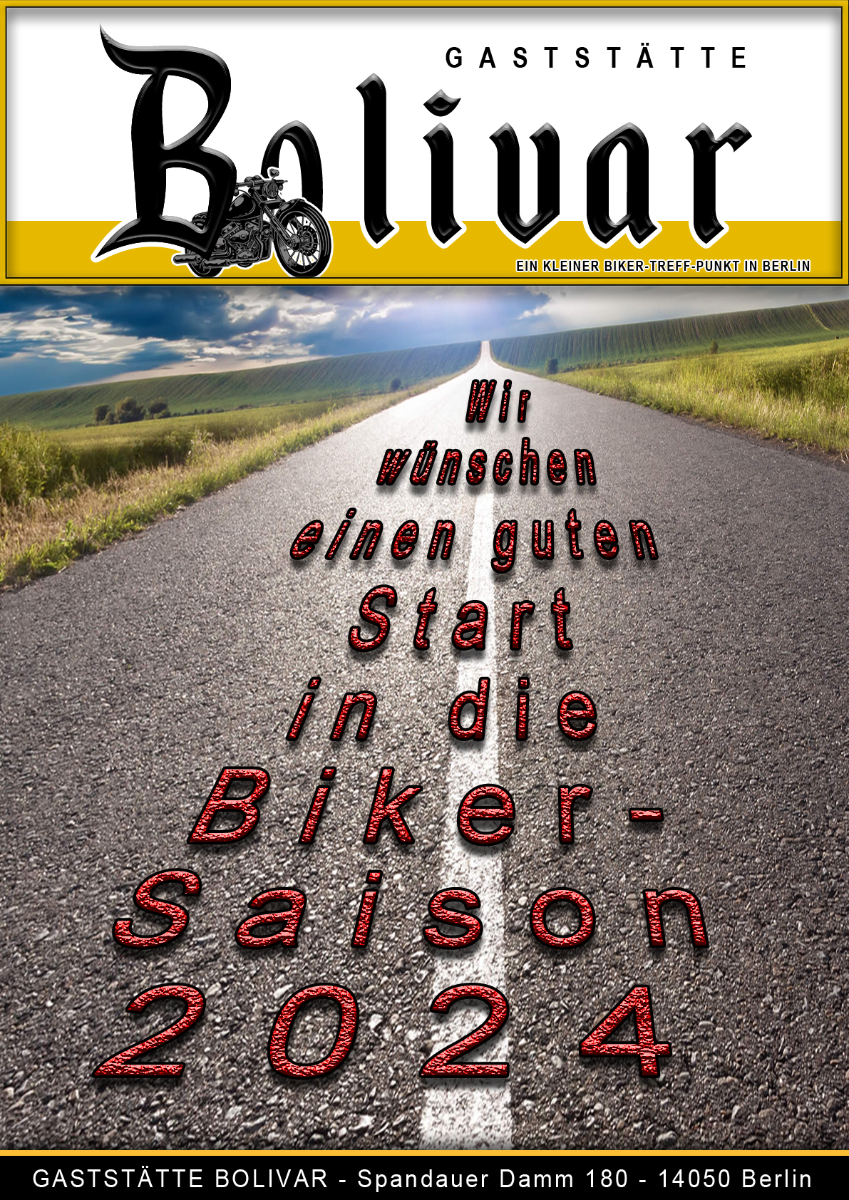 Bikerin und Biker aus Berlin - Brandenburg treffen sich in der Saison 2024 in Berlin Charlottenburg an der A100 - nahe der Avus